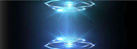 Futuristic circle vector HUD, GUI, UI interface screen design. Abstract style on blue background. Abstract vector background. Abstract technology communication design innovation concept background.のイラスト素材