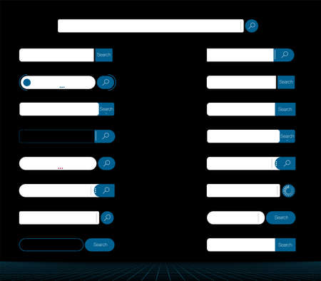 Search bar. Set Search bar vector element design, set of search boxes ui template isolated on gray...