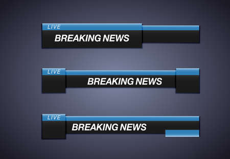 Banner breaking news, important news,Vector illustration TV News Bars Set Vectorのイラスト素材