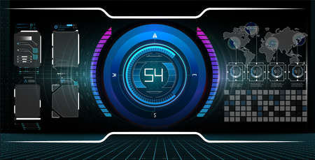 Hud elements,graph.Vector illustration.Head-up display elements for the web.のイラスト素材
