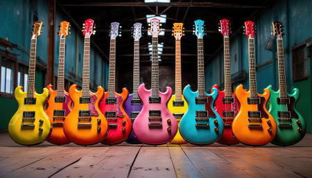 acoustic and electric guitar setの素材