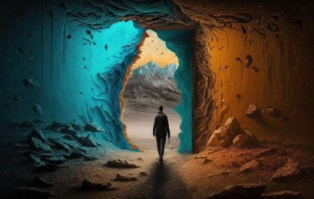 a door to another world, an opening for manの素材