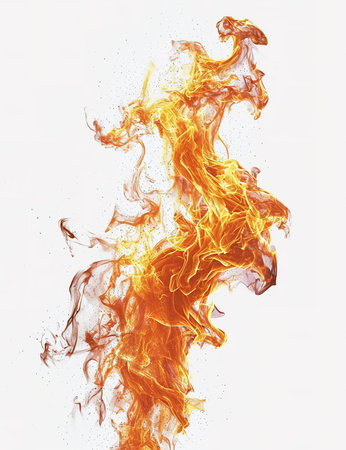 Vibrant illustration of dynamic fire flames, ideal for backgrounds, wallpapers and graphic designsの素材