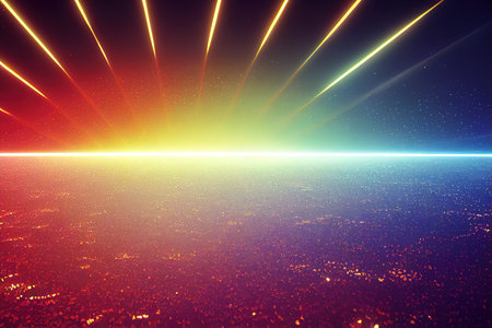 light rays effect. 3D rendering, raster illustration.の素材