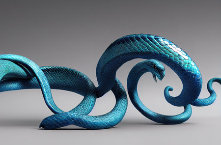 viper snake close-up, viper snake head, animal close-up,  3D rendering, raster illustration.の素材