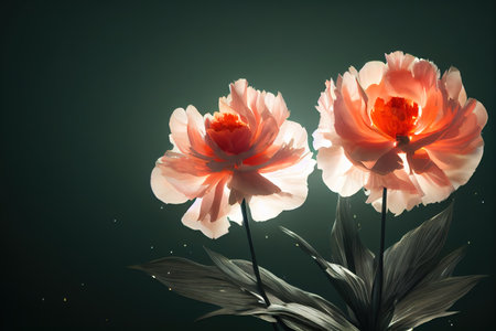 textile flowers on a dark backgroundの素材