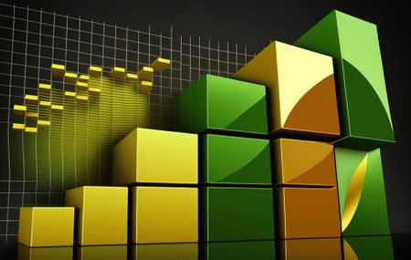 background with 3d cubes of different heights creating a texture.の素材