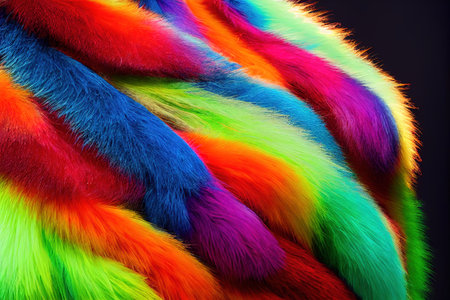 Colorful, pastel, faux fur background, fluffy texture.の素材