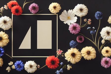 flower arrangement, postcard or advertisement, background or wallpaperの素材