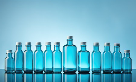 Laboratory flask and test tube, glass medical equipment. Vessel for chemical laboratories, research, microbiology, biotechnology, testing and development of viruses and cosmetics.の素材