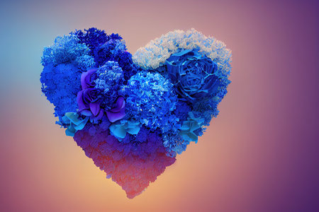 Valentine's day sale banner template, 3D rendering, raster illustration.の素材