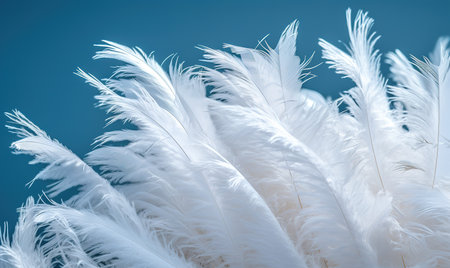 Abstract background. Silhouettes of flying feathers of different birds on the background. colorful.の素材