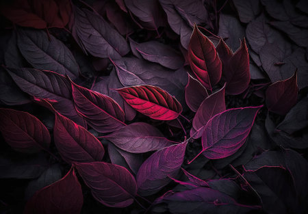 natural abstract background banner leaves neon colorsの素材