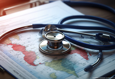 stethoscope, healthcare and medical concept.の素材