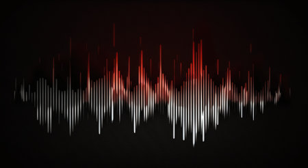 Abstract dark blue background, data or sound streamの素材