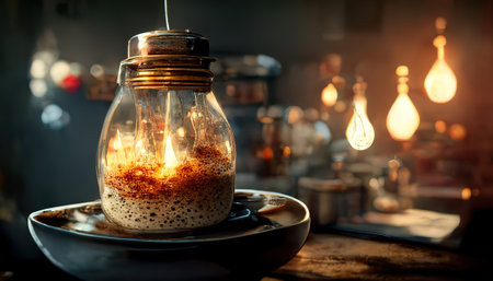 Empty platform for cosmetic bottle containers and scientific glassware. Research and develop beauty skincare product concept.の素材