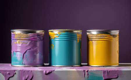 paint cans, paint splashesの素材