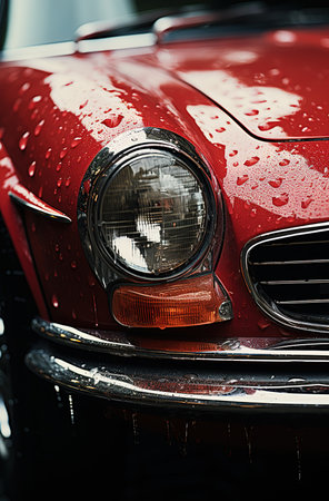 Macro view of a modern car xenon headlightの素材