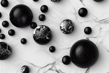 Black and white acrylic paint texture with abstract shapes for creative designsの素材