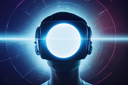 Future digital technology metaverse games and entertainment, virtual reality glassesの素材