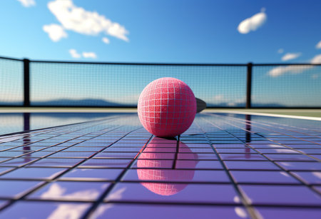 pink ball on a pink background. Horizontal sports theme poster, greeting cards, headers, website and appの素材