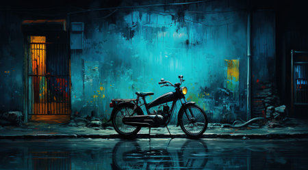 bike standing against the wall, sport, cycling, beautiful bikeの素材