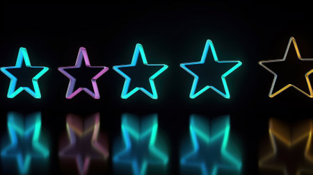 luminous rating, five-star service, the best product quality, rating score, excellent business success on the background of the vote.の素材