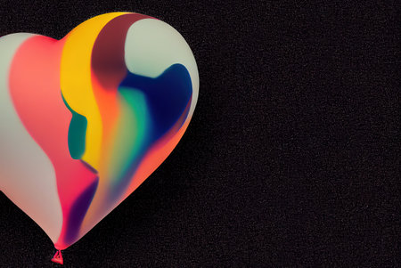 heart shaped balloon, hot air balloon, valentine's day, background with place for text, bannerの素材