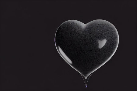 heart shaped balloon, hot air balloon, valentine's day, background with place for text, bannerの素材
