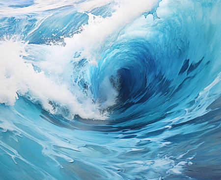 Majestic ocean wave captured in motion, showing beautyの素材