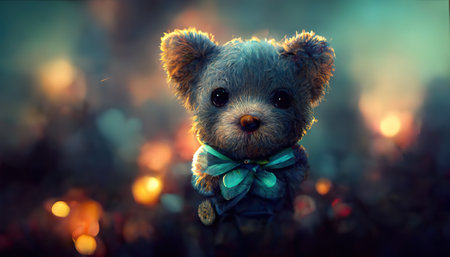 Teddy bear, print for clothes. Bright background.の素材