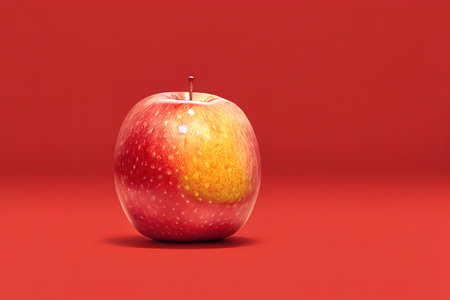 red apple on isolated background,  3d render, Raster illustration.の素材