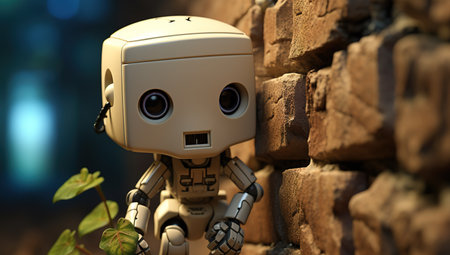 Robot and electricity concept. industrial technology.の素材