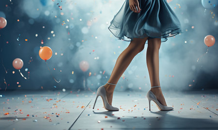 beautiful women's shoes, confetti, party, women's accessoriesの素材