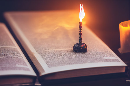 Enchanted book with magic light magical pictures wallpaper or backgroundの素材