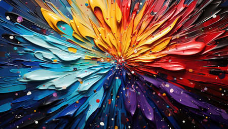 Vibrant creativity: colorful abstract background with paint splattersの素材