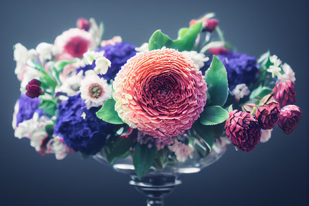 flower arrangement, postcard or advertisement, background or wallpaperの素材