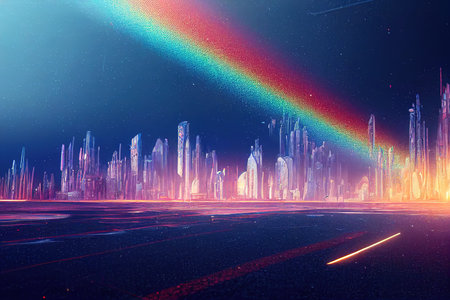 Futuristic data flow, data transfer technology. Cyberpunk, big data and cybersecurity. Cyberspace, blockchain transactions. abstract technology background,の素材