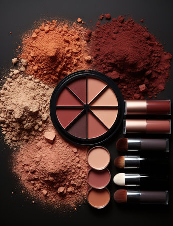 Various types of cosmetic powderの素材