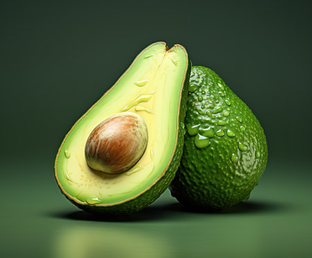 Fresh avocado green avocado. food concept.の素材