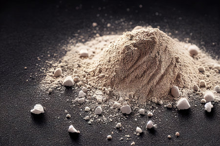 cosmetic powder on a black backgroundの素材