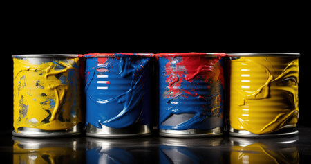 paint cans, paint splashesの素材
