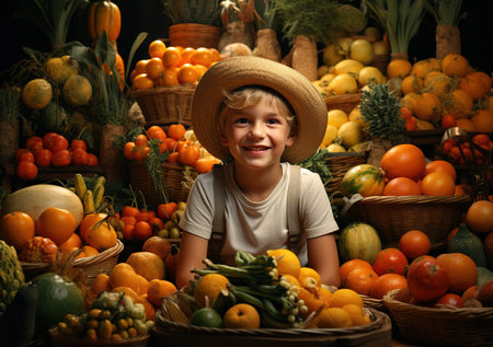 baby and vegetables, healthy food, healthy baby healthy foodの素材