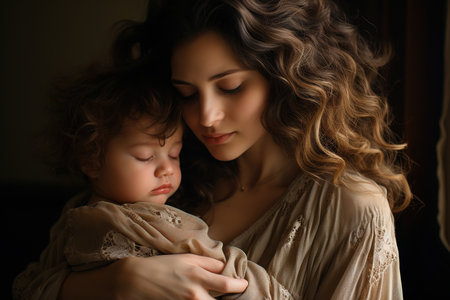 Happy Mother's Day. mother child. Image for postcard, poster or backgroundの素材