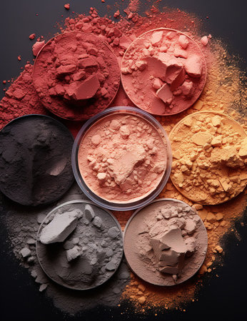 Various types of cosmetic powderの素材