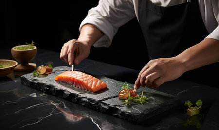 sushi rolls on a dark background, cooking, sushi, rollsの素材