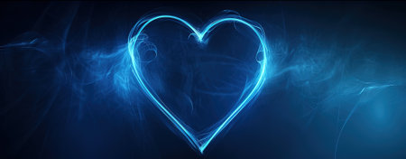 illuminated blue hearts surrounded by sparkling lights in a magical atmosphereの素材