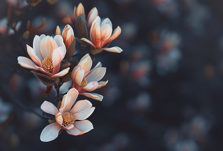 Elegant flowers among soft petals: the beauty of nature in springの素材