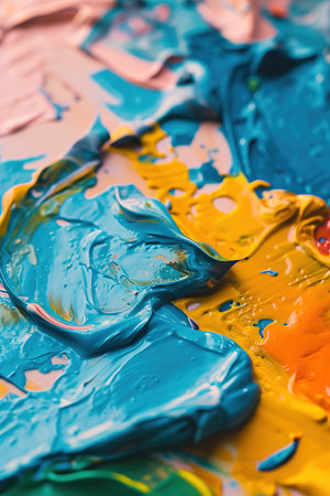 Vibrant Dance of Flowers: An abstract expression of fluid art that conveys the movement and intensity of paint.の素材