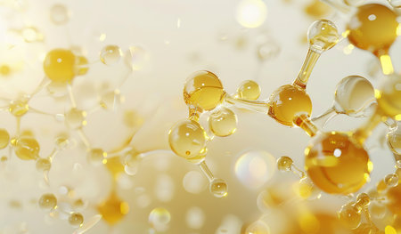 Elegant abstract liquid swirls and drops background: a harmonious combination of glossy textures and colorsの素材